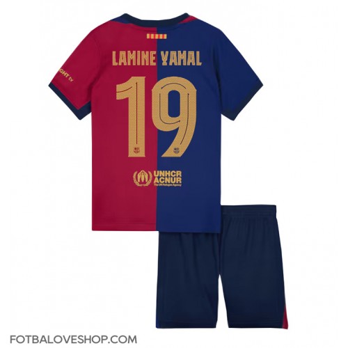 Barcelona Lamine Yamal #19 Dětské Domácí Dres 2024-25 Krátký Rukáv (+ trenýrky)