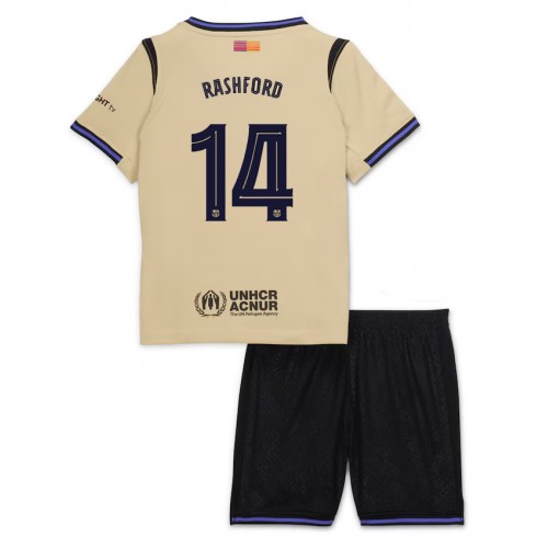 Barcelona Marcus Rashford #14 Dětské Venkovní Dres 2025-26 Krátký Rukáv (+ trenýrky)