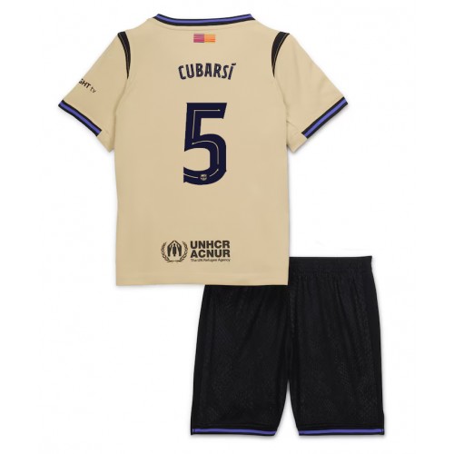 Barcelona Pau Cubarsi #5 Dětské Venkovní Dres 2025-26 Krátký Rukáv (+ trenýrky)