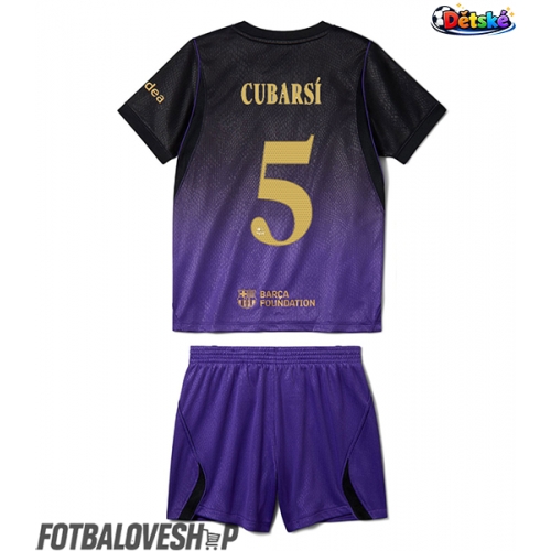 Barcelona Pau Cubarsi #5 Dětské Venkovní Dres 2026-27 Krátký Rukáv (+ trenýrky)