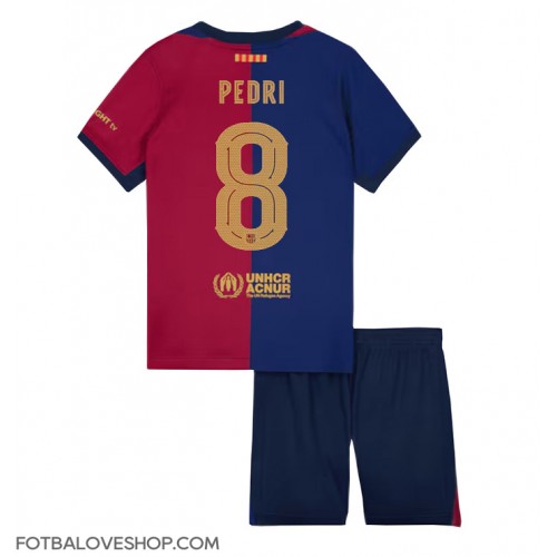 Barcelona Pedri Gonzalez #8 Dětské Domácí Dres 2024-25 Krátký Rukáv (+ trenýrky)