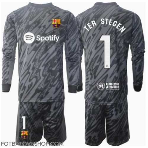 Barcelona Ter Stegen #1 Brankářské Dětské Alternativní Dres 2024-25 Dlouhý Rukáv (+ trenýrky)