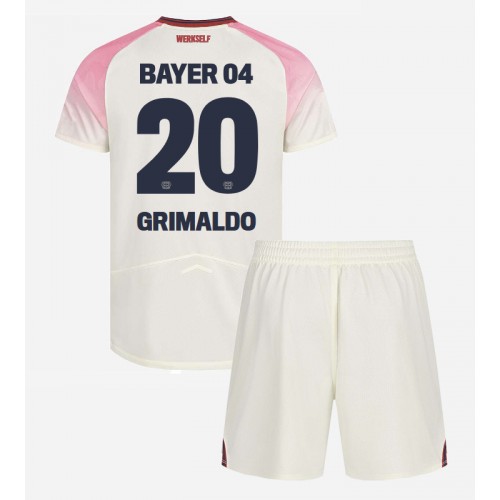 Bayer Leverkusen Alejandro Grimaldo #20 Dětské Venkovní Dres 2025-26 Krátký Rukáv (+ trenýrky)