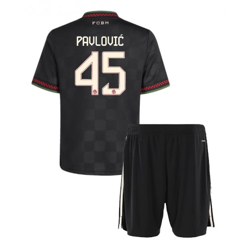 Bayern Munich Aleksandar Pavlovic #45 Dětské Alternativní Dres 2025-26 Krátký Rukáv (+ trenýrky)