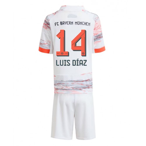 Bayern Munich Luis Diaz #14 Dětské Venkovní Dres 2025-26 Krátký Rukáv (+ trenýrky)