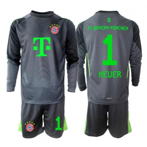 Bayern Munich Manuel Neuer #1 Brankářské Dětské Venkovní Dres 2025-26 Dlouhý Rukáv (+ trenýrky)