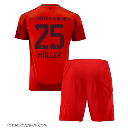 Bayern Munich Thomas Muller #25 Dětské Domácí Dres 2024-25 Krátký Rukáv (+ trenýrky)