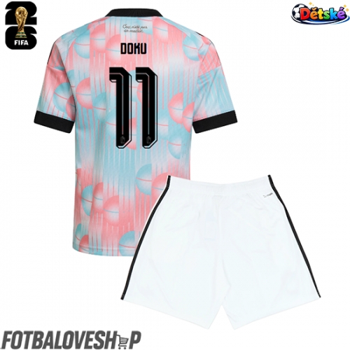 Belgie Jeremy Doku #11 Dětské Venkovní Dres MS 2026 Krátký Rukáv (+ trenýrky)