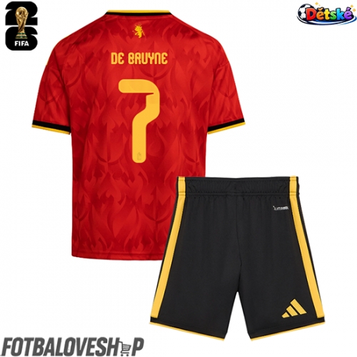 Belgie Kevin De Bruyne #7 Dětské Domácí Dres MS 2026 Krátký Rukáv (+ trenýrky)