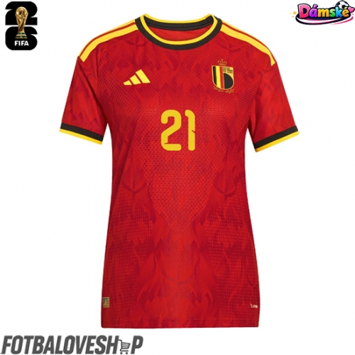 Belgie Timothy Castagne #21 Dámské Domácí Dres MS 2026 Krátký Rukáv
