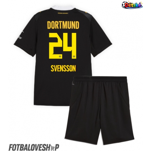 Borussia Dortmund Daniel Svensson #24 Dětské Venkovní Dres 2026-27 Krátký Rukáv (+ trenýrky)