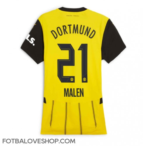 Borussia Dortmund Donyell Malen #21 Dámské Domácí Dres 2024-25 Krátký Rukáv
