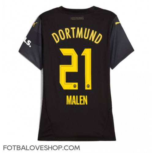 Borussia Dortmund Donyell Malen #21 Dámské Venkovní Dres 2024-25 Krátký Rukáv