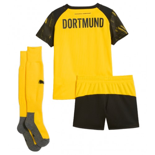 Borussia Dortmund Dětské Domácí Dres 2025-26 Krátký Rukáv (+ trenýrky)