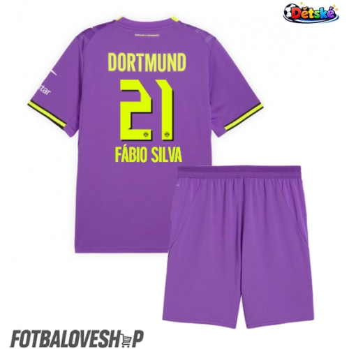 Borussia Dortmund Fabio Silva #21 Dětské Alternativní Dres 2026-27 Krátký Rukáv (+ trenýrky)