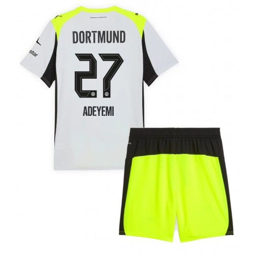 Borussia Dortmund Karim Adeyemi #27 Dětské Venkovní Dres 2025-26 Krátký Rukáv (+ trenýrky)