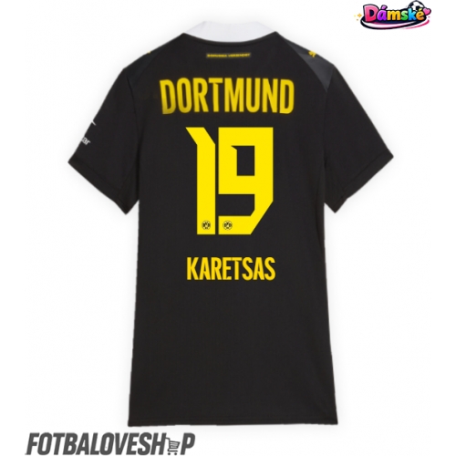 Borussia Dortmund Konstantinos Karetsas #19 Dámské Venkovní Dres 2026-27 Krátký Rukáv