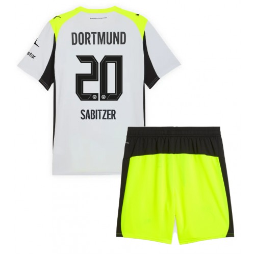 Borussia Dortmund Marcel Sabitzer #20 Dětské Venkovní Dres 2025-26 Krátký Rukáv (+ trenýrky)