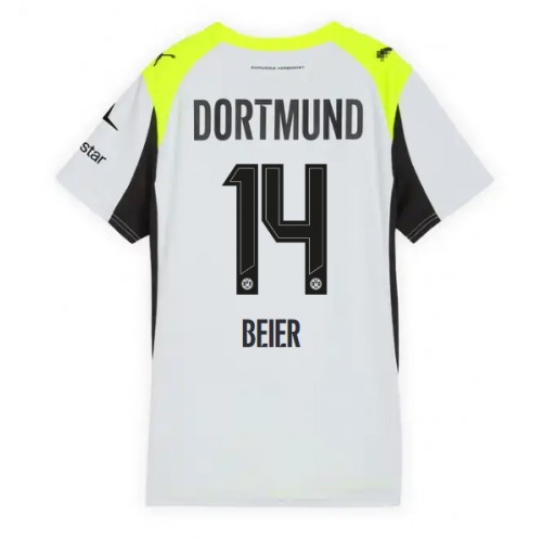 Borussia Dortmund Maximilian Beier #14 Dámské Venkovní Dres 2025-26 Krátký Rukáv