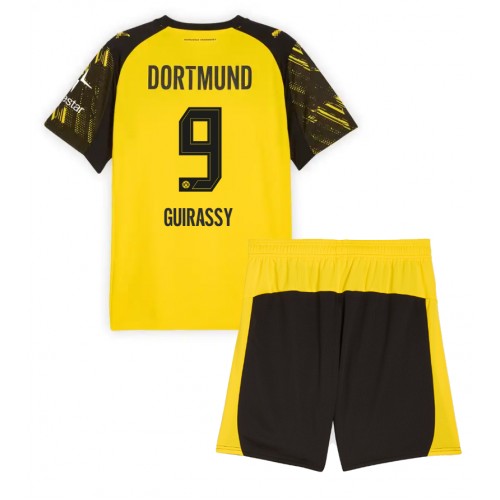 Borussia Dortmund Serhou Guirassy #9 Dětské Domácí Dres 2025-26 Krátký Rukáv (+ trenýrky)