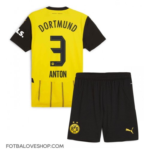 Borussia Dortmund Waldemar Anton #3 Dětské Domácí Dres 2024-25 Krátký Rukáv (+ trenýrky)