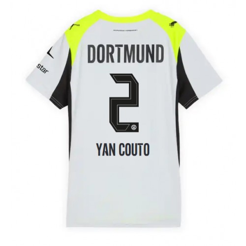 Borussia Dortmund Yan Couto #2 Dámské Venkovní Dres 2025-26 Krátký Rukáv