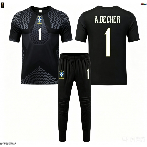 Brazílie Alisson Becker #1 Brankářské Dětské Domácí Dres MS 2026 Krátký Rukáv (+ trenýrky)