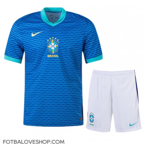 Brazílie Dětské Venkovní Dres Copa America 2024 Krátký Rukáv (+ trenýrky)