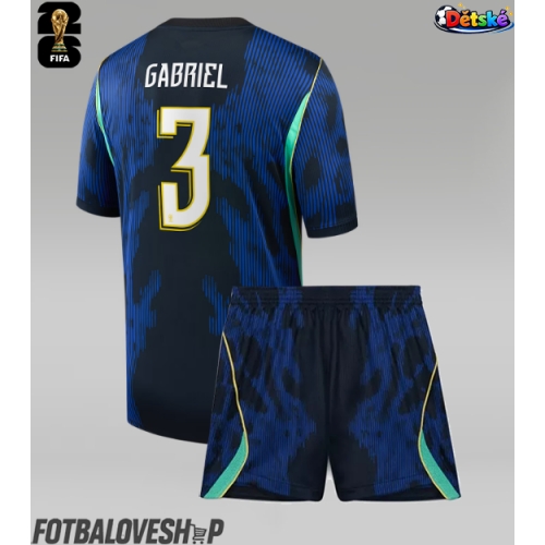 Brazílie Gabriel Magalhaes #3 Dětské Venkovní Dres MS 2026 Krátký Rukáv (+ trenýrky)