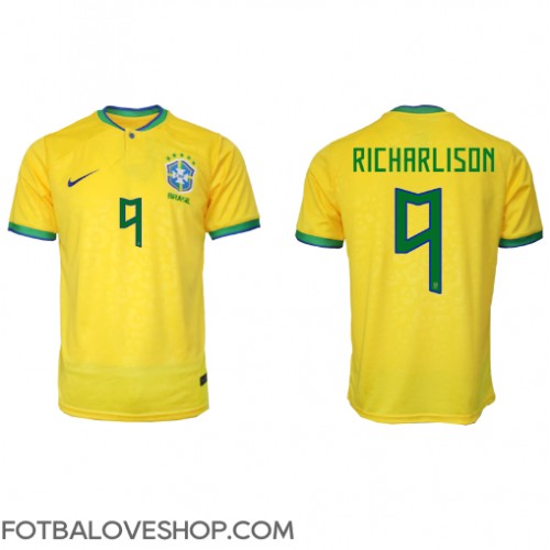 Brazílie Richarlison #9 Domácí Dres MS 2022 Krátký Rukáv
