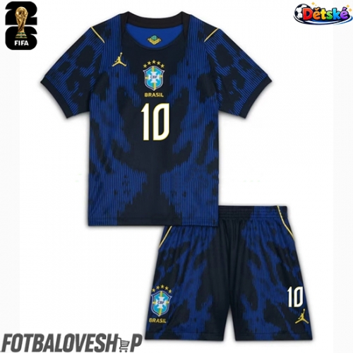 Brazílie Vinicius Junior #10 Dětské Venkovní Dres MS 2026 Krátký Rukáv (+ trenýrky)