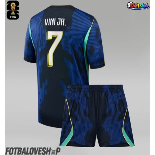 Brazílie Vinicius Junior #7 Dětské Venkovní Dres MS 2026 Krátký Rukáv (+ trenýrky)