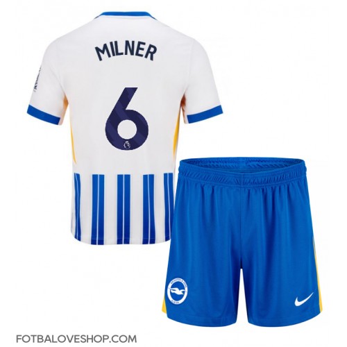 Brighton James Milner #6 Dětské Domácí Dres 2024-25 Krátký Rukáv (+ trenýrky)