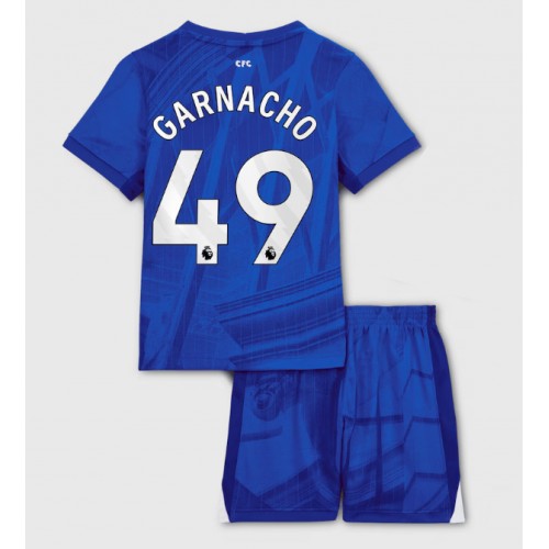 Chelsea Alejandro Garnacho #49 Dětské Domácí Dres 2025-26 Krátký Rukáv (+ trenýrky)