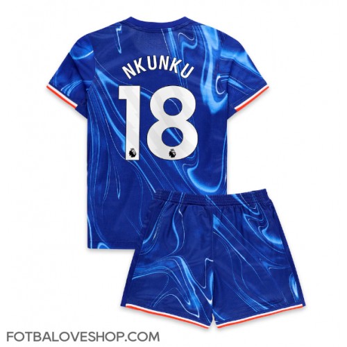 Chelsea Christopher Nkunku #18 Dětské Domácí Dres 2024-25 Krátký Rukáv (+ trenýrky)