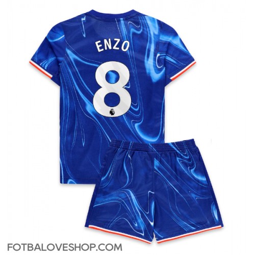 Chelsea Enzo Fernandez #8 Dětské Domácí Dres 2024-25 Krátký Rukáv (+ trenýrky)