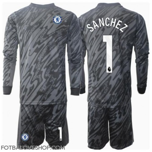 Chelsea Robert Sanchez #1 Brankářské Dětské Venkovní Dres 2024-25 Dlouhý Rukáv (+ trenýrky)