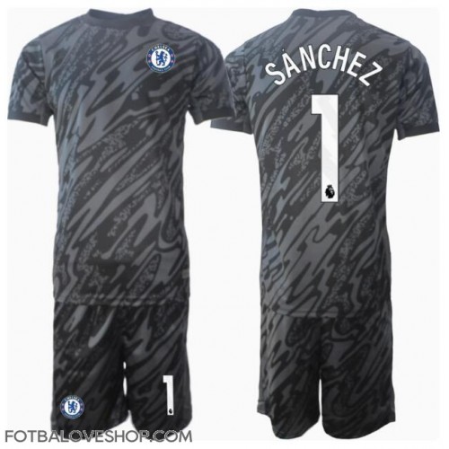 Chelsea Robert Sanchez #1 Brankářské Dětské Venkovní Dres 2024-25 Krátký Rukáv (+ trenýrky)