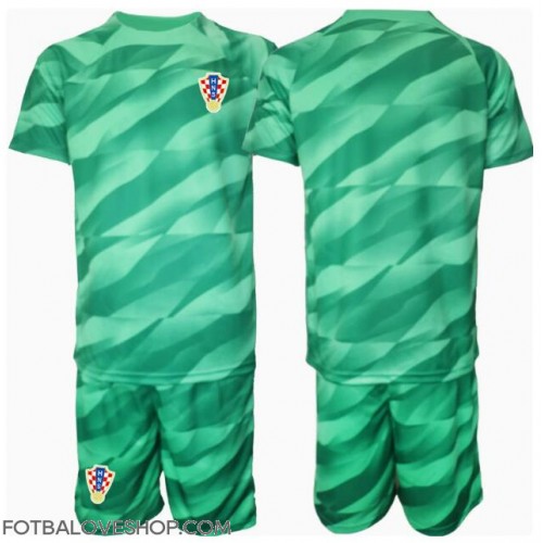 Chorvatsko Brankářské Dětské Venkovní Dres ME 2024 Krátký Rukáv (+ trenýrky)