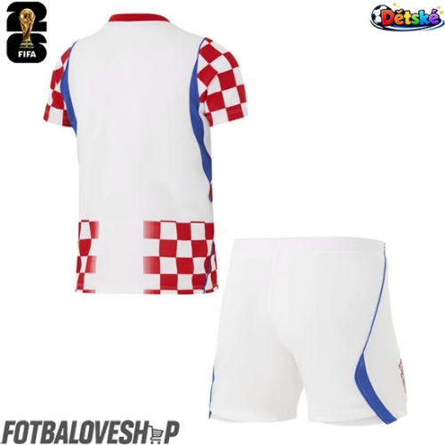 Chorvatsko Dětské Domácí Dres MS 2026 Krátký Rukáv (+ trenýrky)