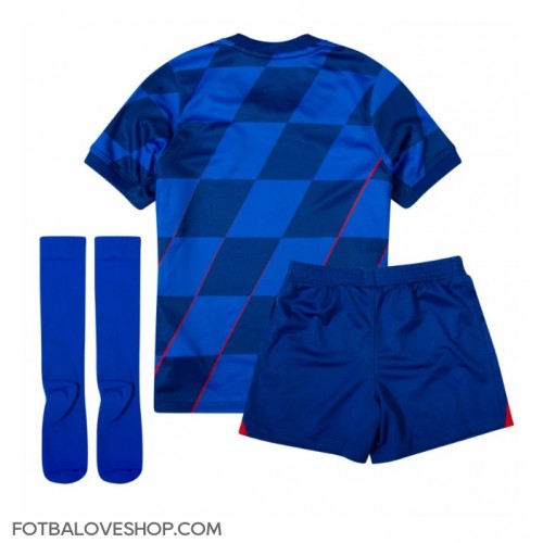 Chorvatsko Dětské Venkovní Dres ME 2024 Krátký Rukáv (+ trenýrky)