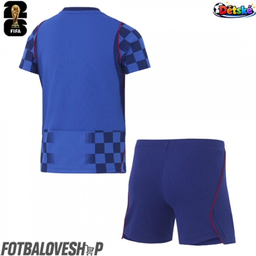 Chorvatsko Dětské Venkovní Dres MS 2026 Krátký Rukáv (+ trenýrky)