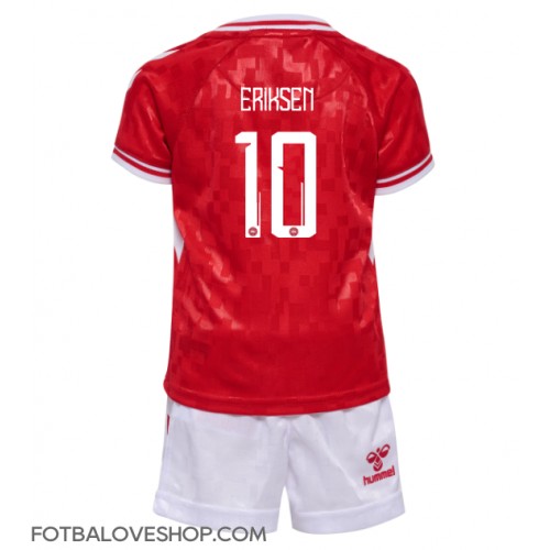 Dánsko Christian Eriksen #10 Dětské Domácí Dres ME 2024 Krátký Rukáv (+ trenýrky)