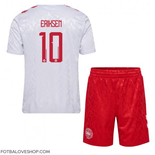 Dánsko Christian Eriksen #10 Dětské Venkovní Dres ME 2024 Krátký Rukáv (+ trenýrky)