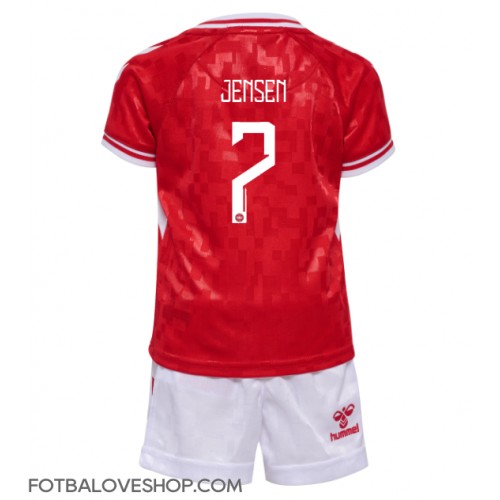 Dánsko Mathias Jensen #7 Dětské Domácí Dres ME 2024 Krátký Rukáv (+ trenýrky)