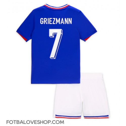 Francie Antoine Griezmann #7 Dětské Domácí Dres ME 2024 Krátký Rukáv (+ trenýrky)