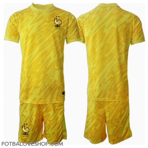Francie Brankářské Dětské Domácí Dres ME 2024 Krátký Rukáv (+ trenýrky)
