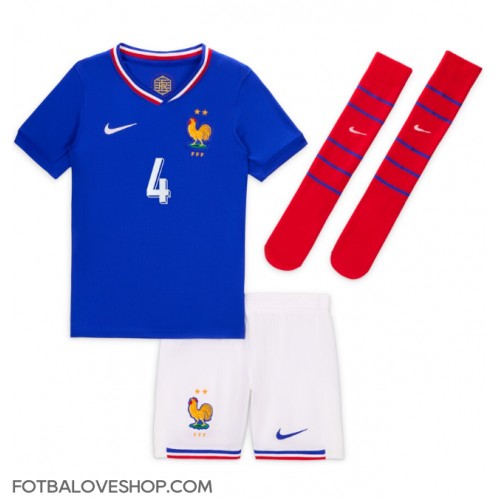 Francie Dayot Upamecano #4 Dětské Domácí Dres ME 2024 Krátký Rukáv (+ trenýrky)