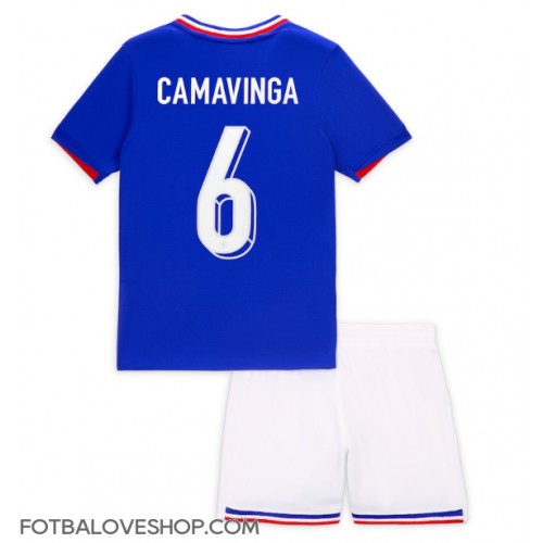 Francie Eduardo Camavinga #6 Dětské Domácí Dres ME 2024 Krátký Rukáv (+ trenýrky)
