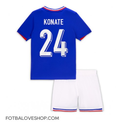 Francie Ibrahima Konate #24 Dětské Domácí Dres ME 2024 Krátký Rukáv (+ trenýrky)
